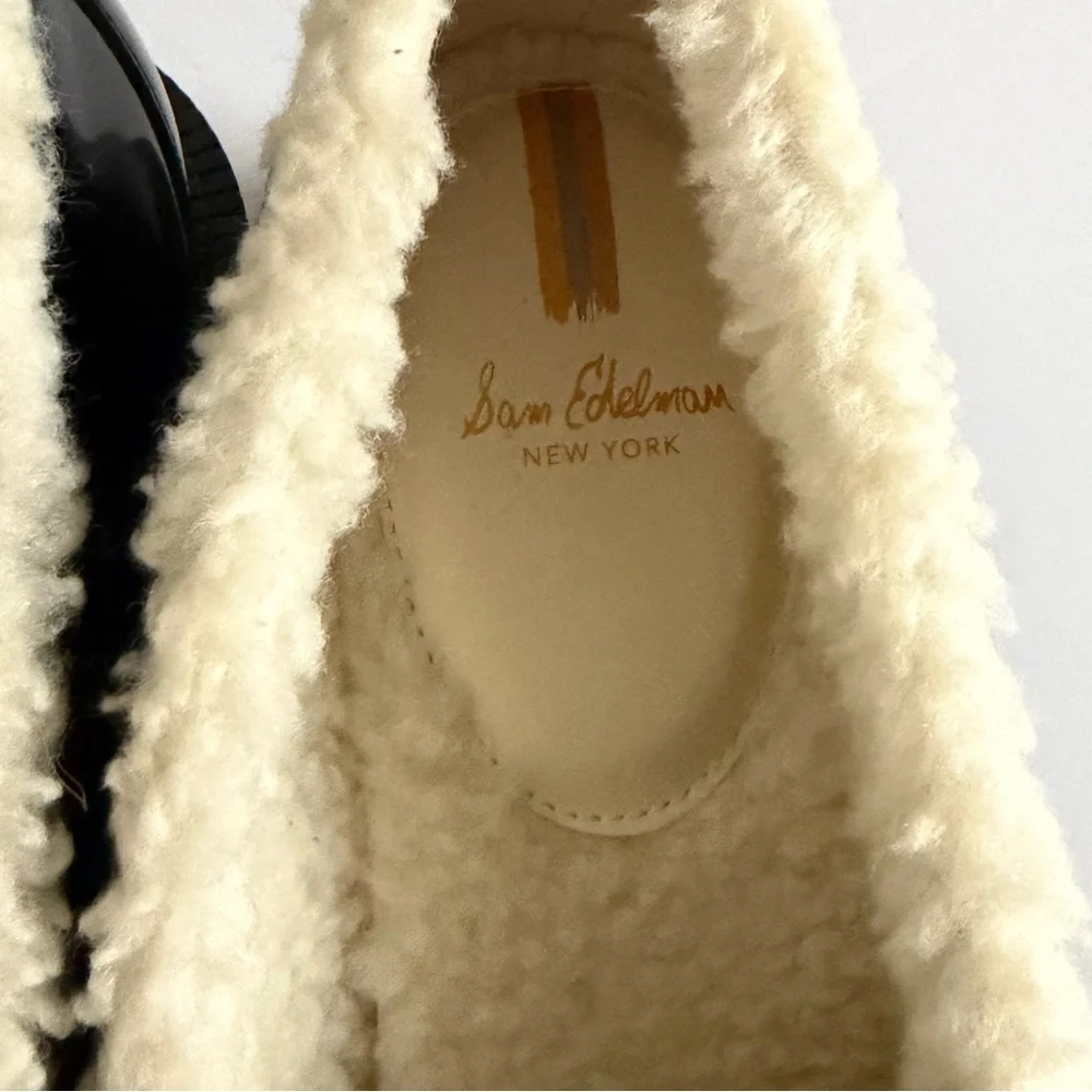 Sam Edelman‎ Laurs Cozy Lug Sole Loafer Faux Fur Black Womens US 9.5M NEW